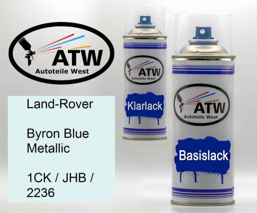 Land-Rover, Byron Blue Metallic, 1CK / JHB / 2236: 400ml Sprühdose + 400ml Klarlack - Set, von ATW Autoteile West.